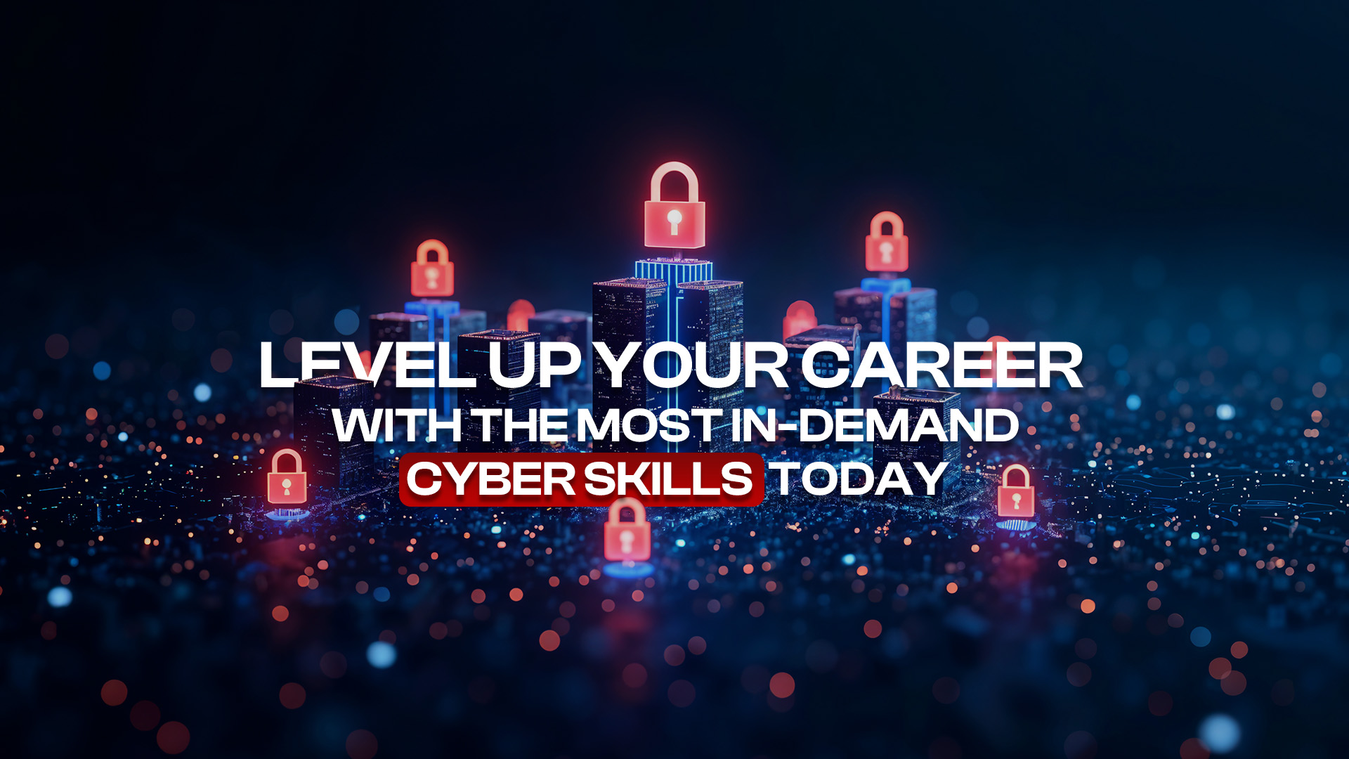 Level up your career with Ethical hacking training in Kochi showcasing cybersecurity skills, digital cityscape, and secure network protection icons